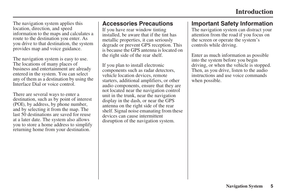 Introduction | HONDA 2008 Accord 00X31 TA5 8000 User Manual | Page 6 / 149