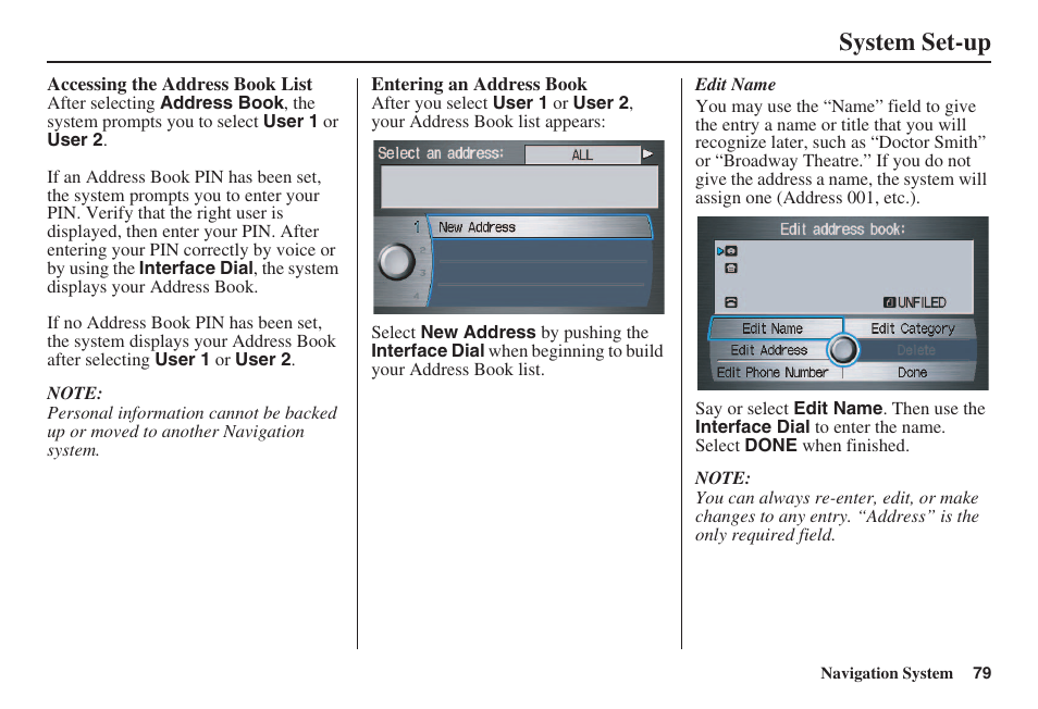 System set-up | HONDA 2008 Accord 00X31 TA5 8000 User Manual | Page 80 / 149