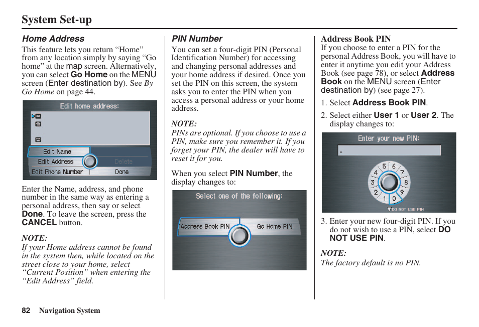 System set-up | HONDA 2008 Accord 00X31 TA5 8000 User Manual | Page 83 / 149