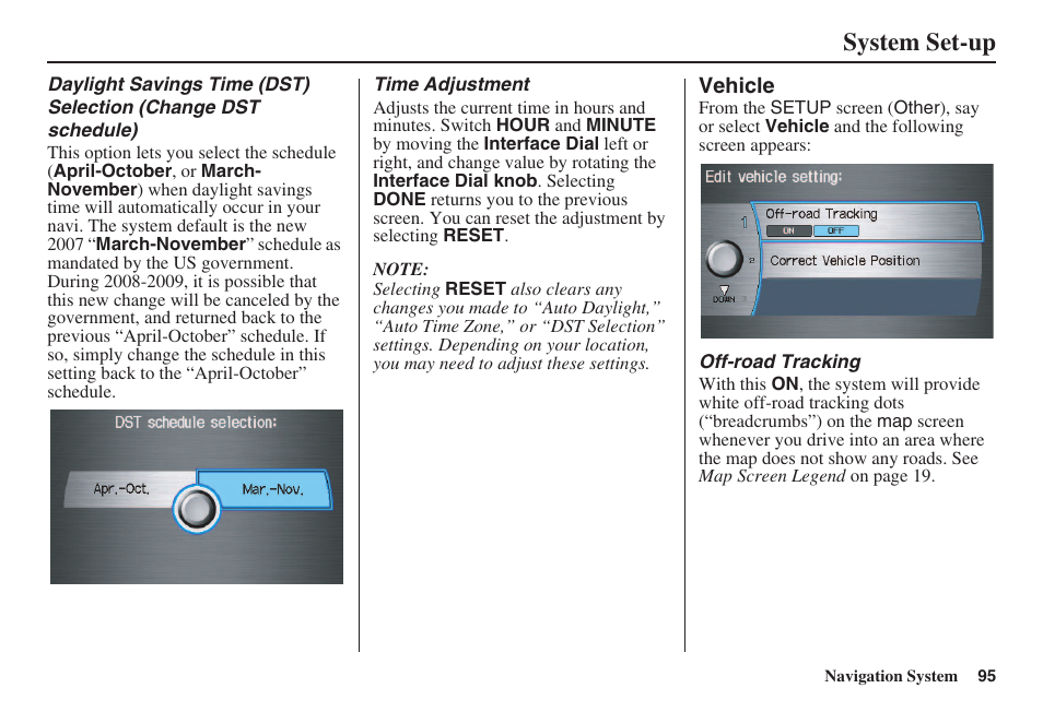 System set-up | HONDA 2008 Accord 00X31 TA5 8000 User Manual | Page 96 / 149