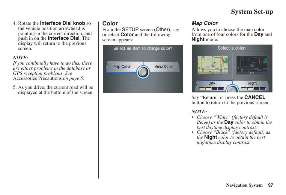 System set-up | HONDA 2008 Accord 00X31 TA5 8000 User Manual | Page 98 / 149