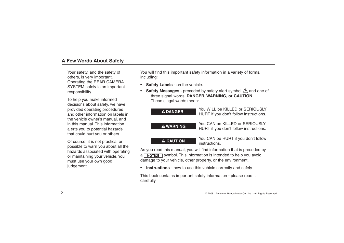 HONDA AAM38693 User Manual | Page 2 / 12