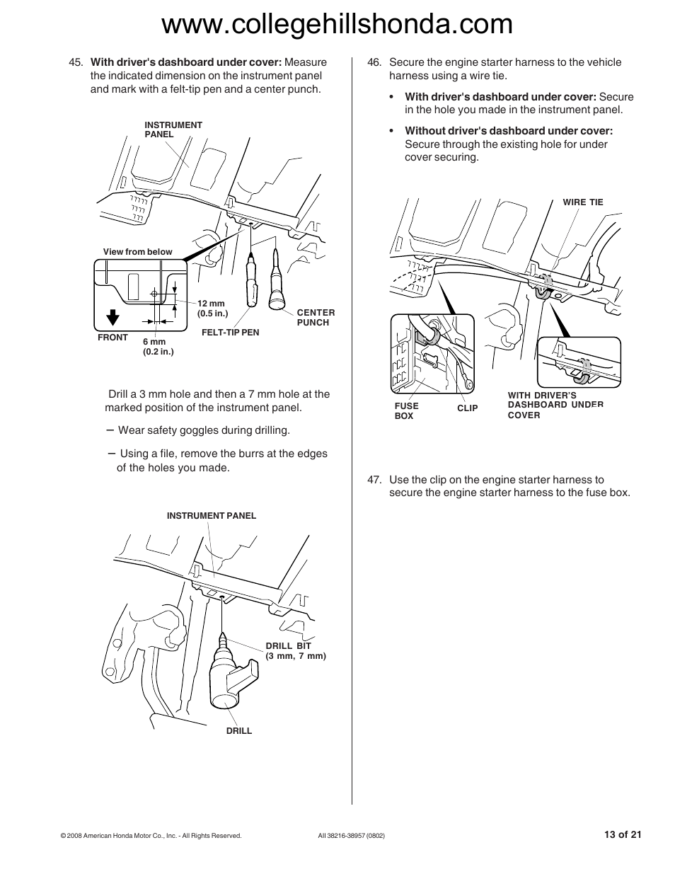 HONDA 08E92-SNA-100B User Manual | Page 13 / 20