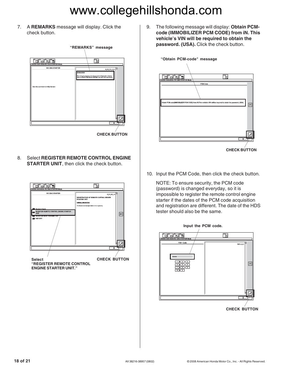 HONDA 08E92-SNA-100B User Manual | Page 18 / 20