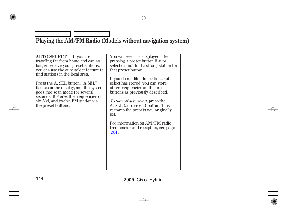 HONDA 2009 Civic Hybrid User Manual | Page 117 / 384