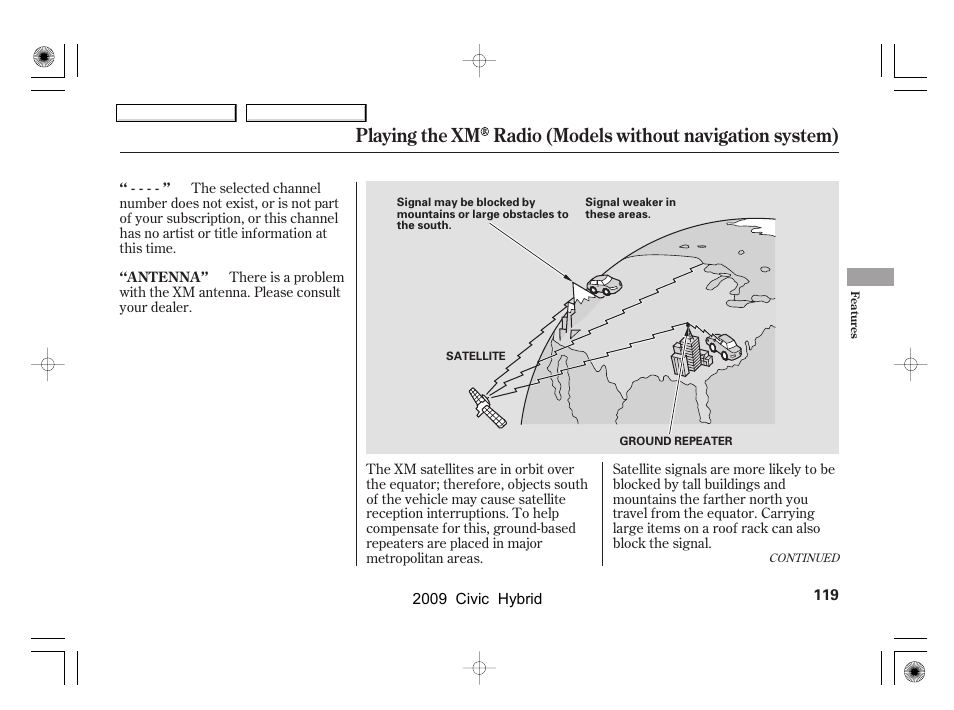 HONDA 2009 Civic Hybrid User Manual | Page 122 / 384