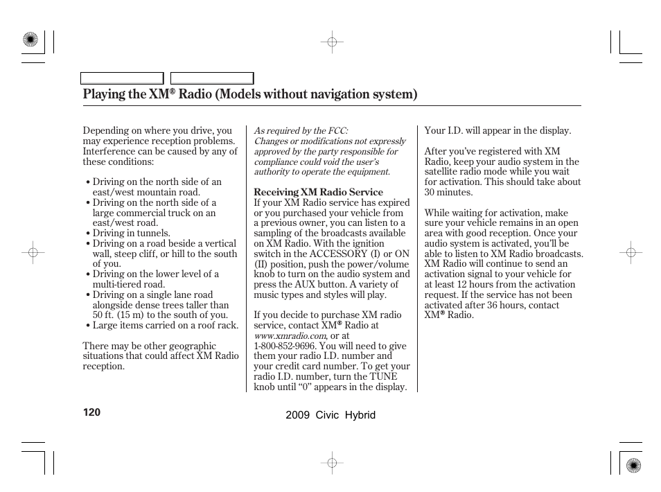 HONDA 2009 Civic Hybrid User Manual | Page 123 / 384