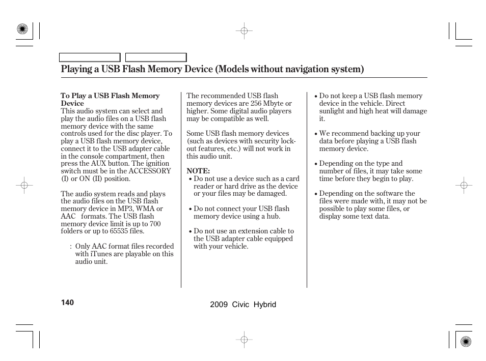 HONDA 2009 Civic Hybrid User Manual | Page 143 / 384