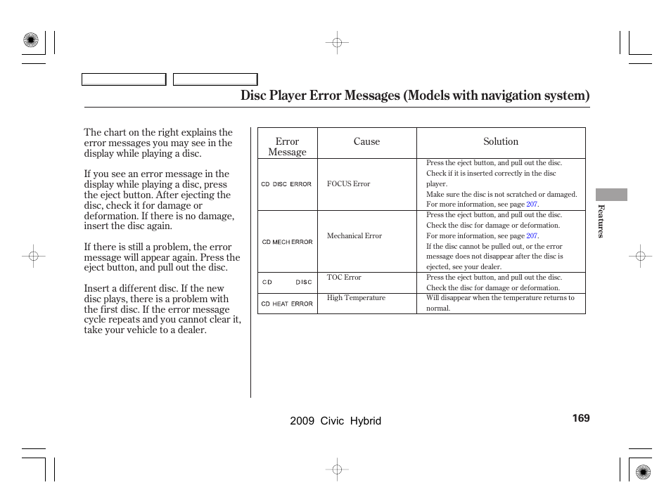 HONDA 2009 Civic Hybrid User Manual | Page 172 / 384