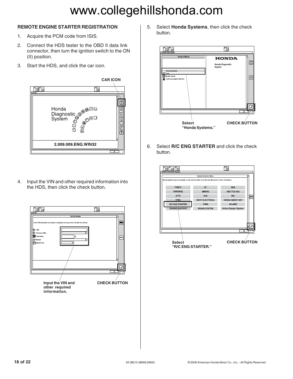 HONDA 08E91-E22-100B User Manual | Page 18 / 22