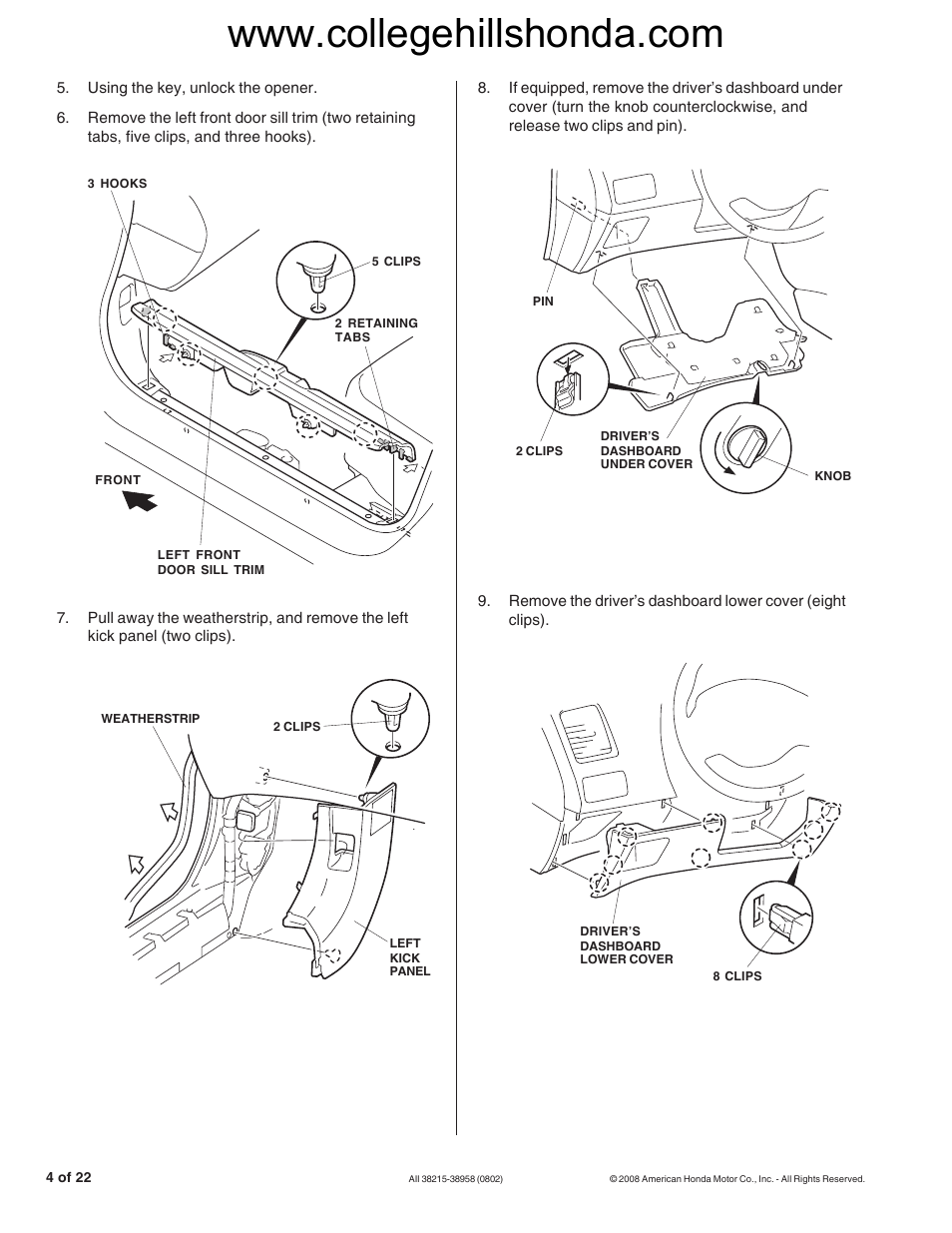 HONDA 08E91-E22-100B User Manual | Page 4 / 22