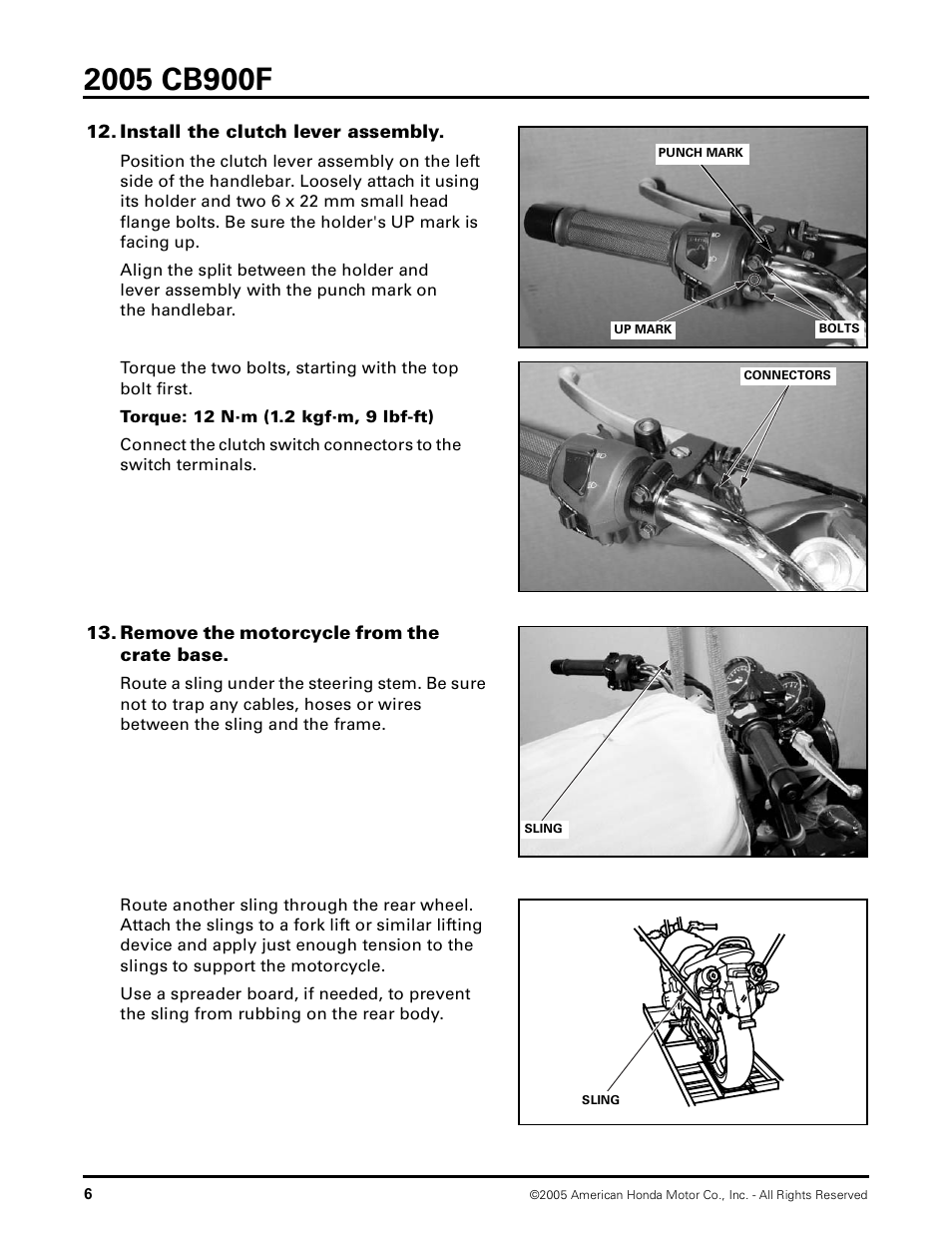 HONDA 2005 CB900F User Manual | Page 9 / 18