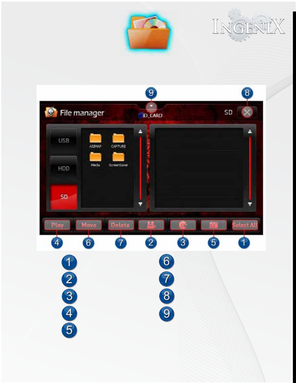 F ile mana ger, Managing files, F ile manager | HONDA P-81ACRD User Manual | Page 126 / 140