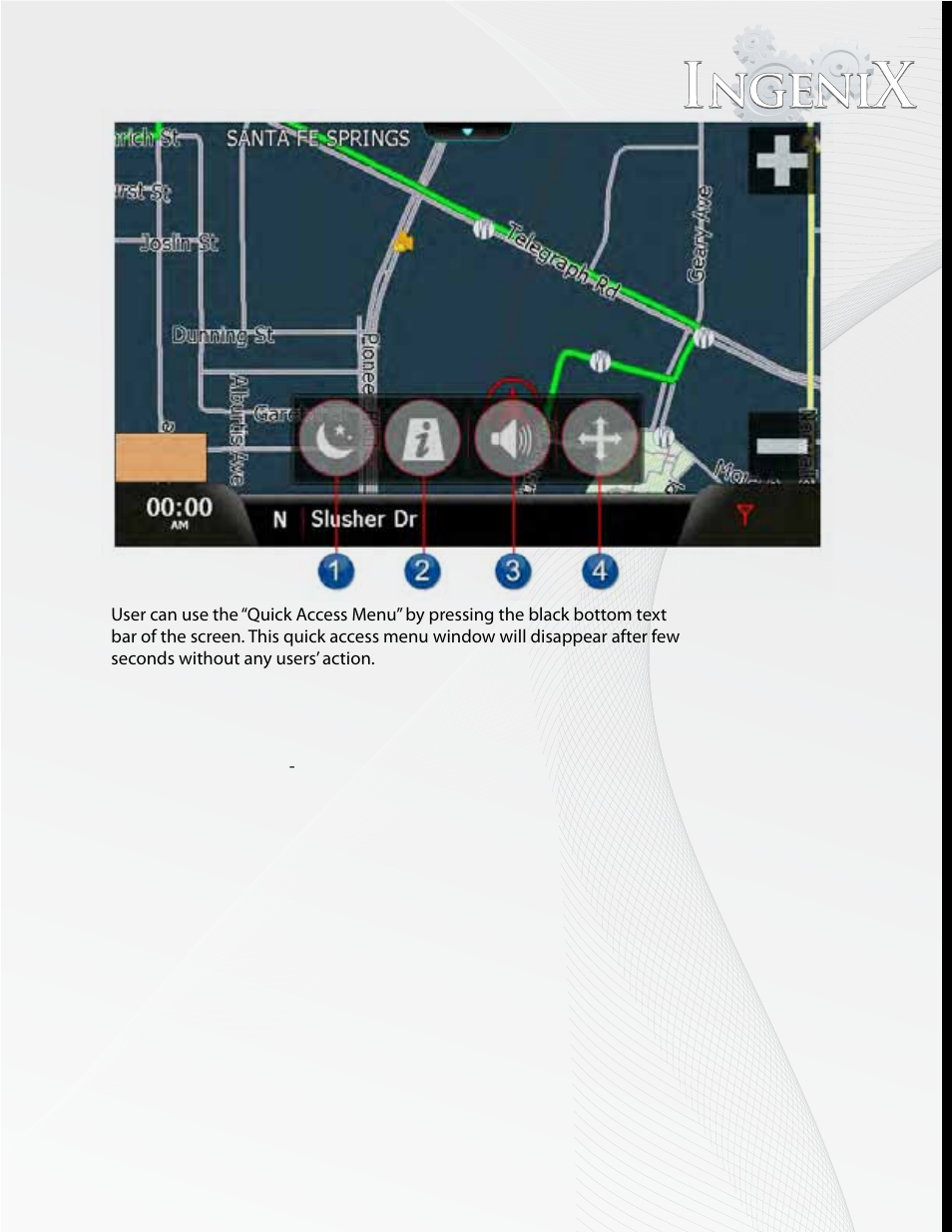 Quick acces s menu, Quick access menu | HONDA P-81ACRD User Manual | Page 82 / 140
