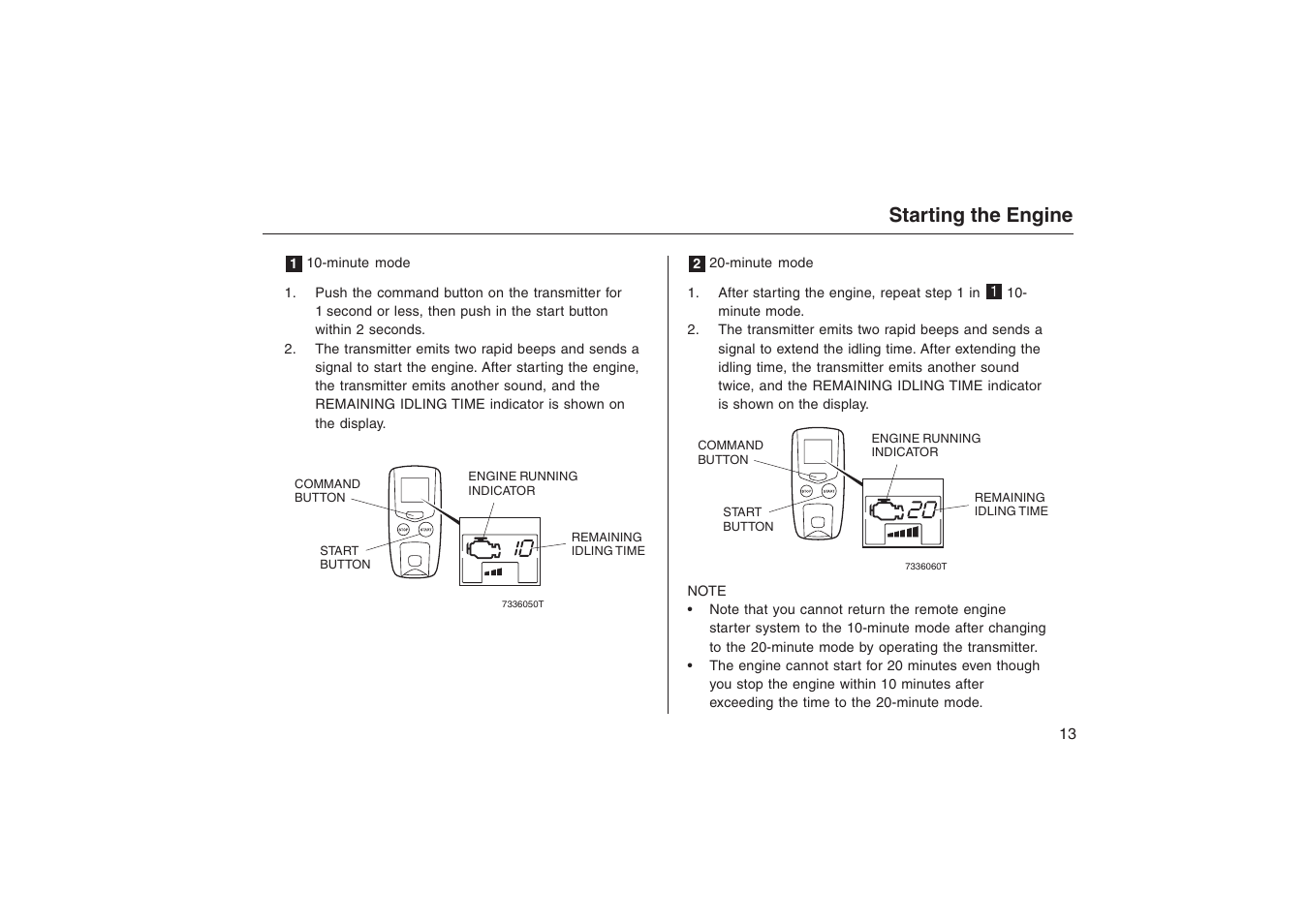 Starting the engine | HONDA Accord: Remote Engine Starter System User Manual | Page 13 / 31