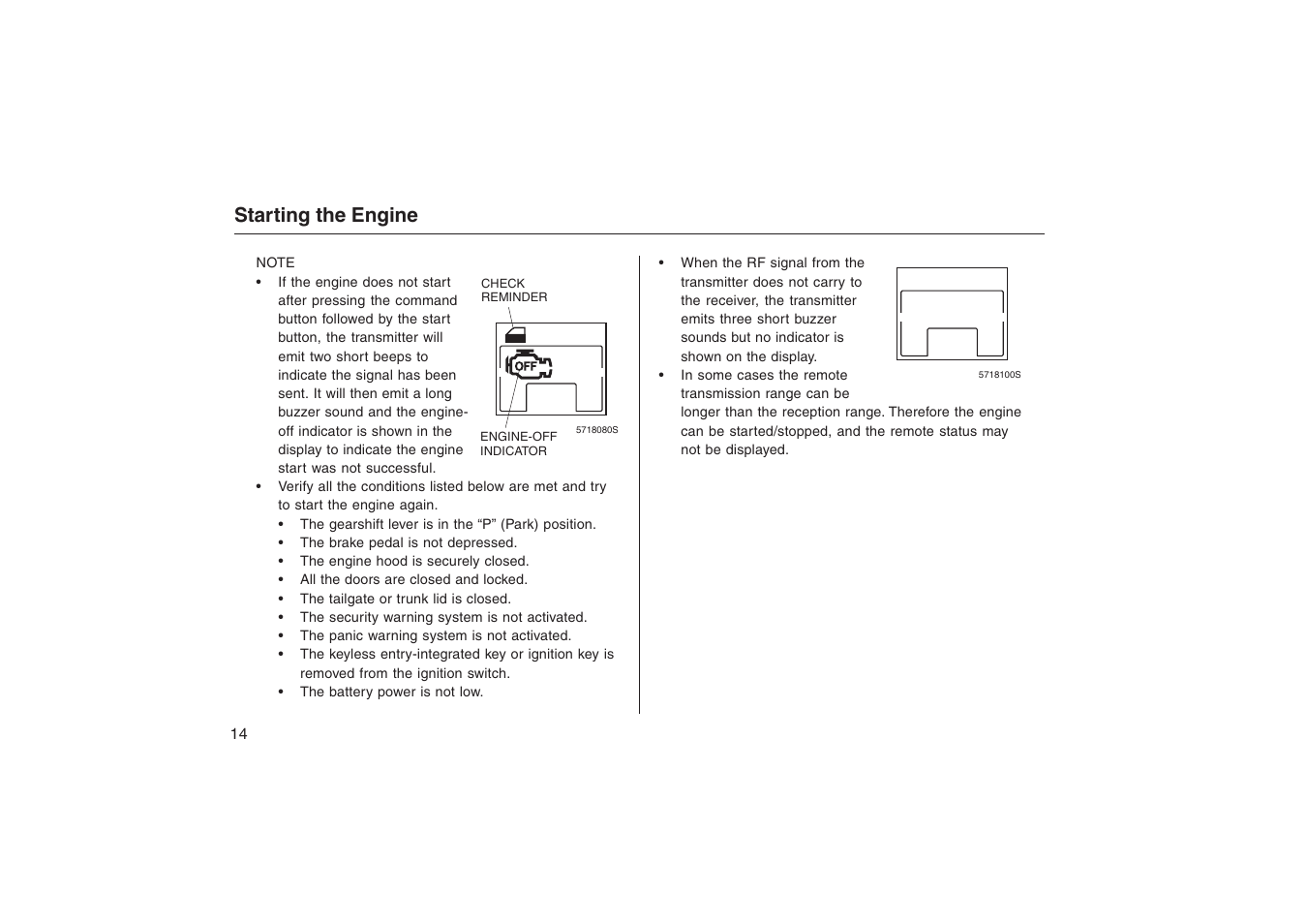 Starting the engine | HONDA Accord: Remote Engine Starter System User Manual | Page 14 / 31