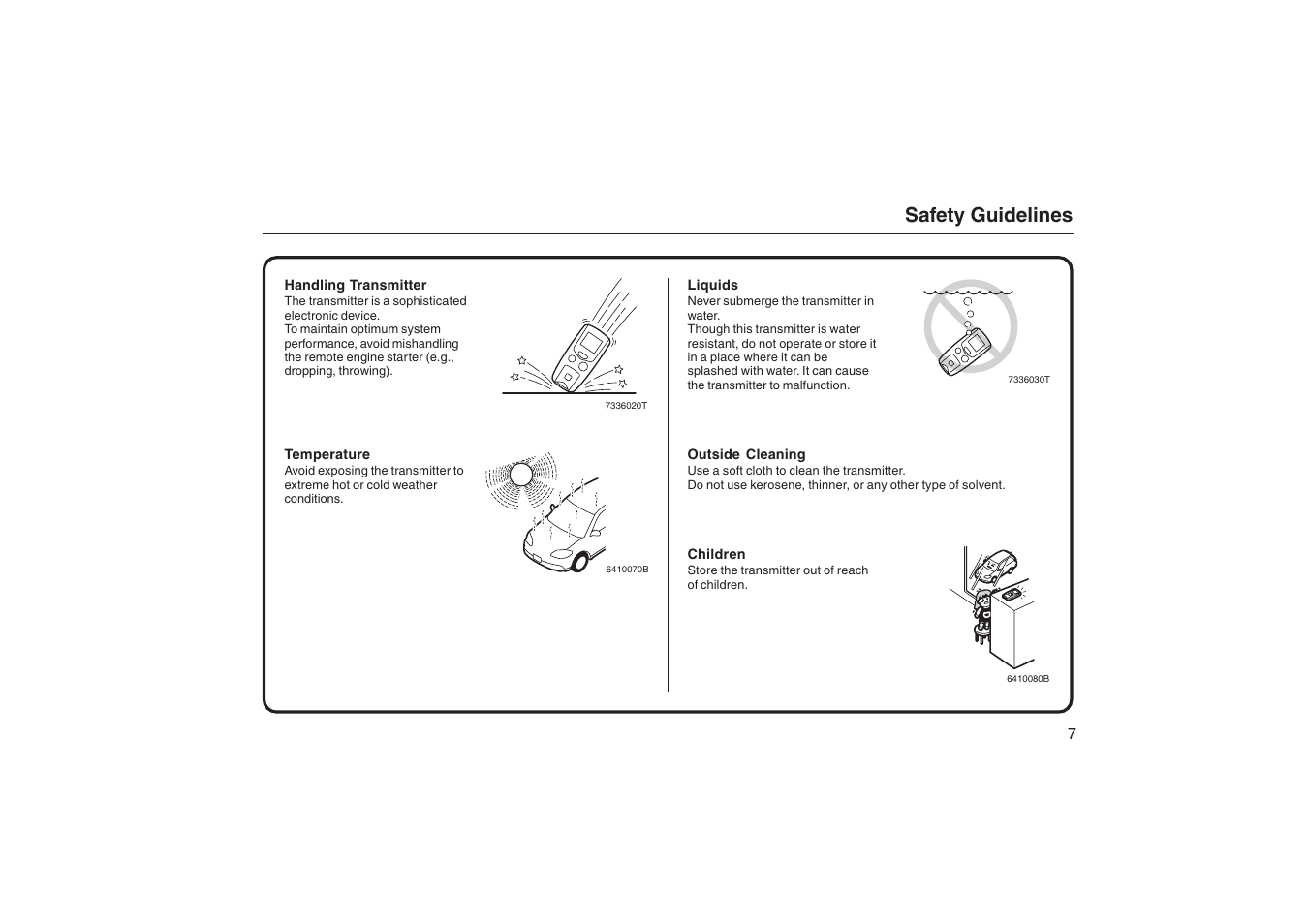 Safety guidelines | HONDA Accord: Remote Engine Starter System User Manual | Page 7 / 31