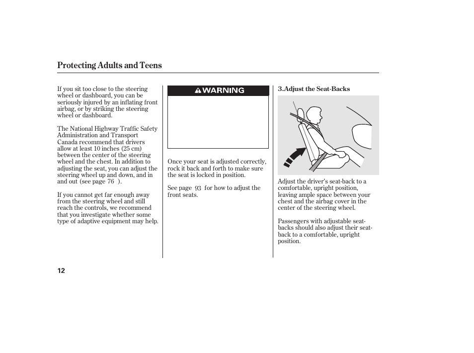 Protecting adults and teens | HONDA 2010 Civic Coupe User Manual | Page 18 / 402