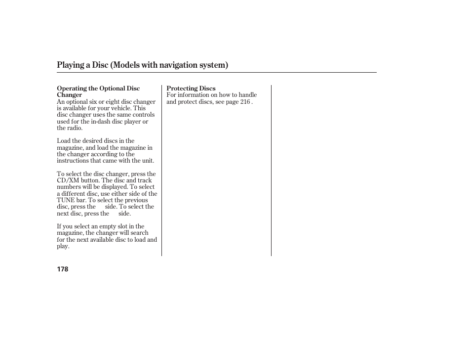 Playing a disc (models with navigation system) | HONDA 2010 Civic Coupe User Manual | Page 184 / 402