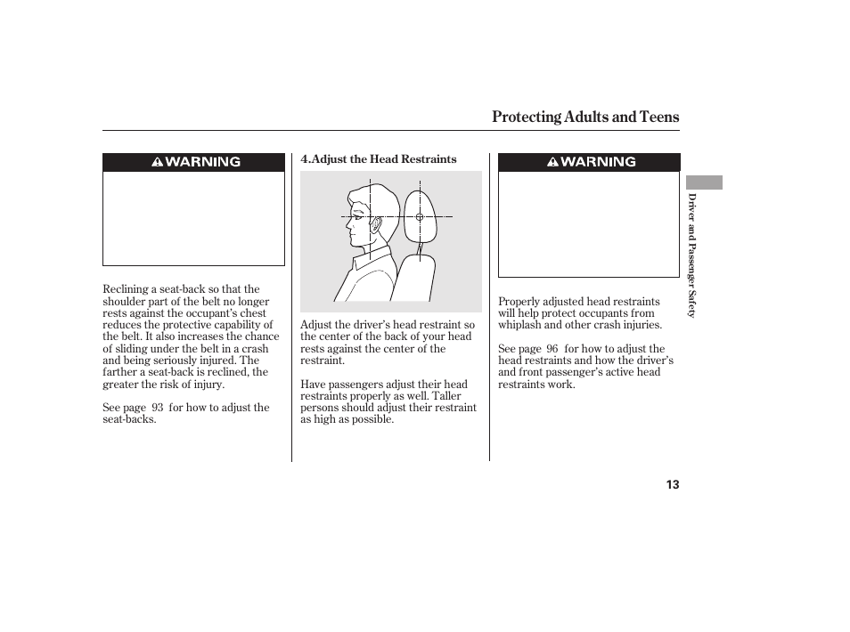 Protecting adults and teens | HONDA 2010 Civic Coupe User Manual | Page 19 / 402