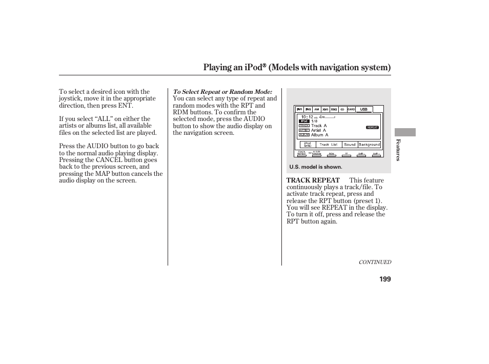 Playing an ipod (models with navigation system) | HONDA 2010 Civic Coupe User Manual | Page 205 / 402