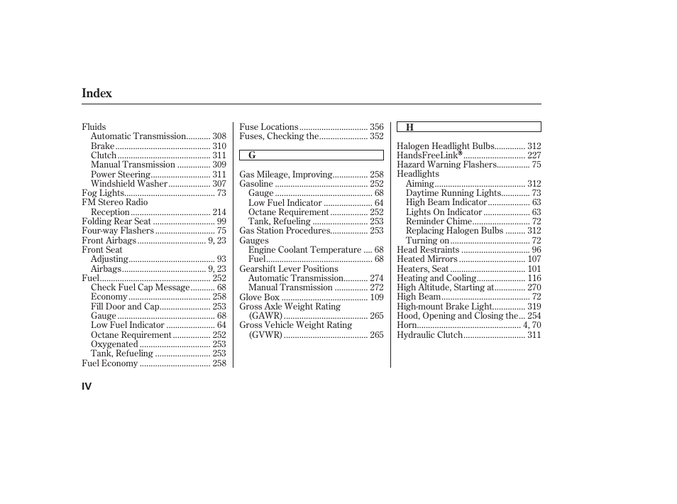 Index | HONDA 2010 Civic Coupe User Manual | Page 394 / 402