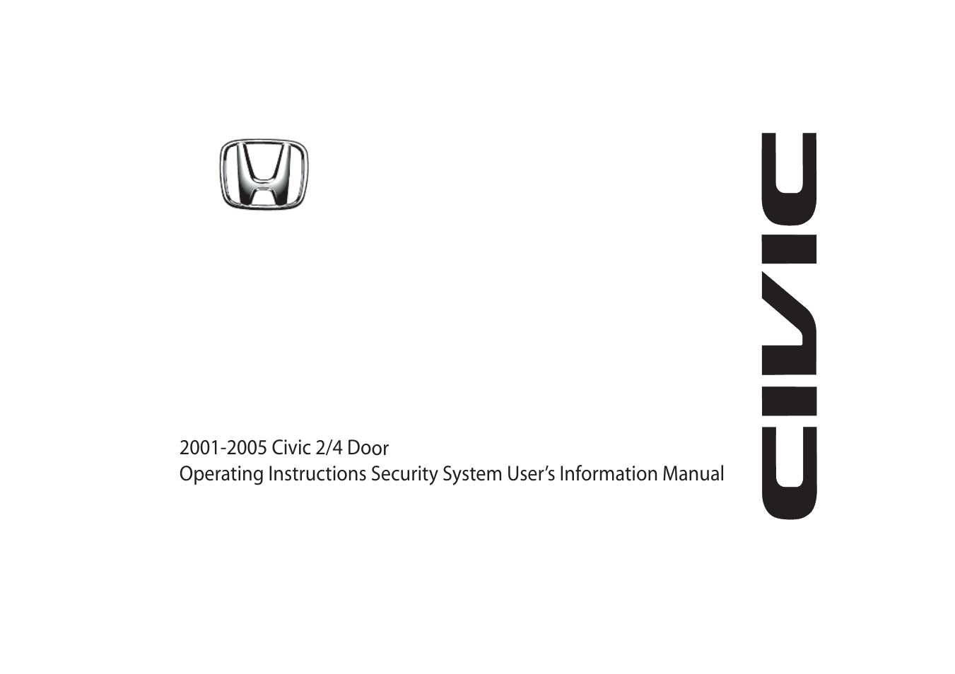 HONDA Civic 2/4 Door 2001-2005 User Manual | 24 pages