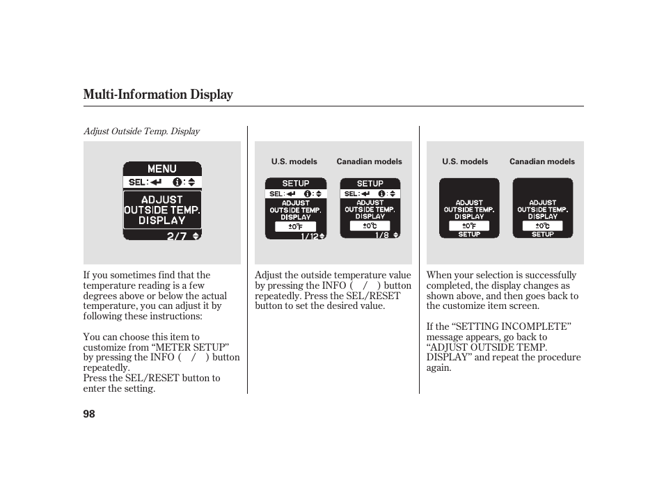 Multi-information display | HONDA 2010 Insight User Manual | Page 104 / 454