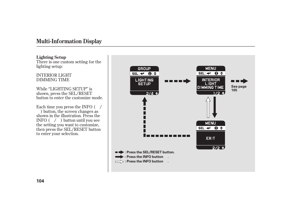 Multi-information display | HONDA 2010 Insight User Manual | Page 110 / 454