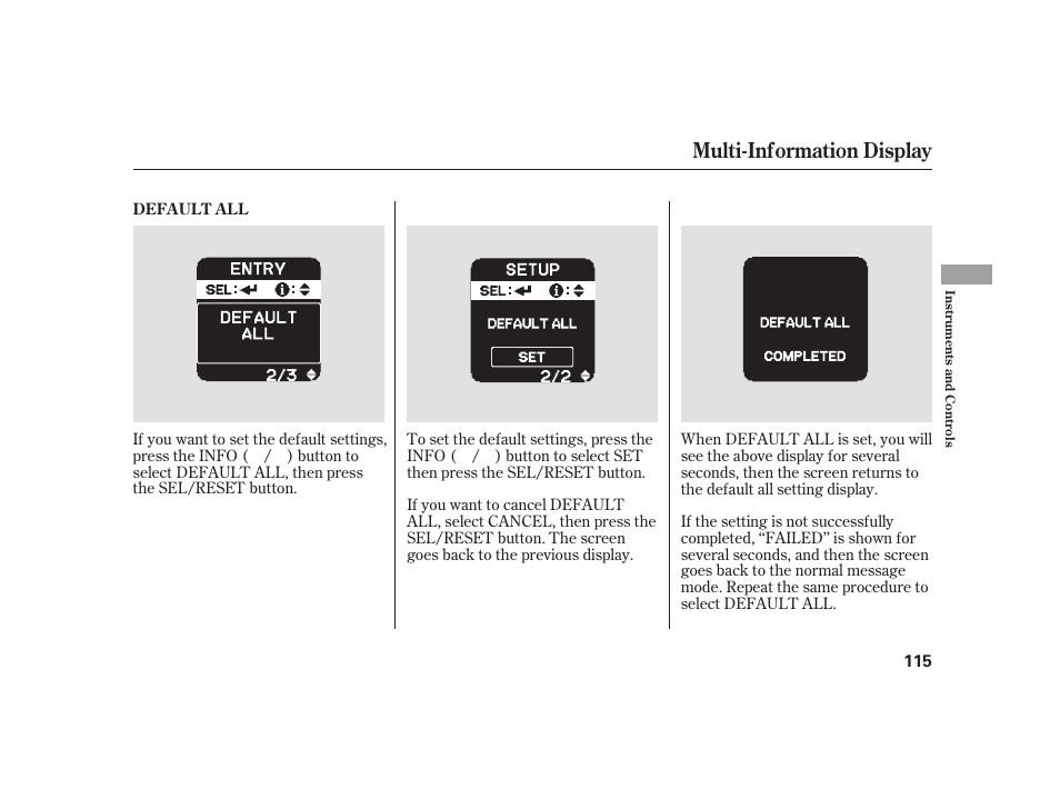 Multi-information display | HONDA 2010 Insight User Manual | Page 121 / 454