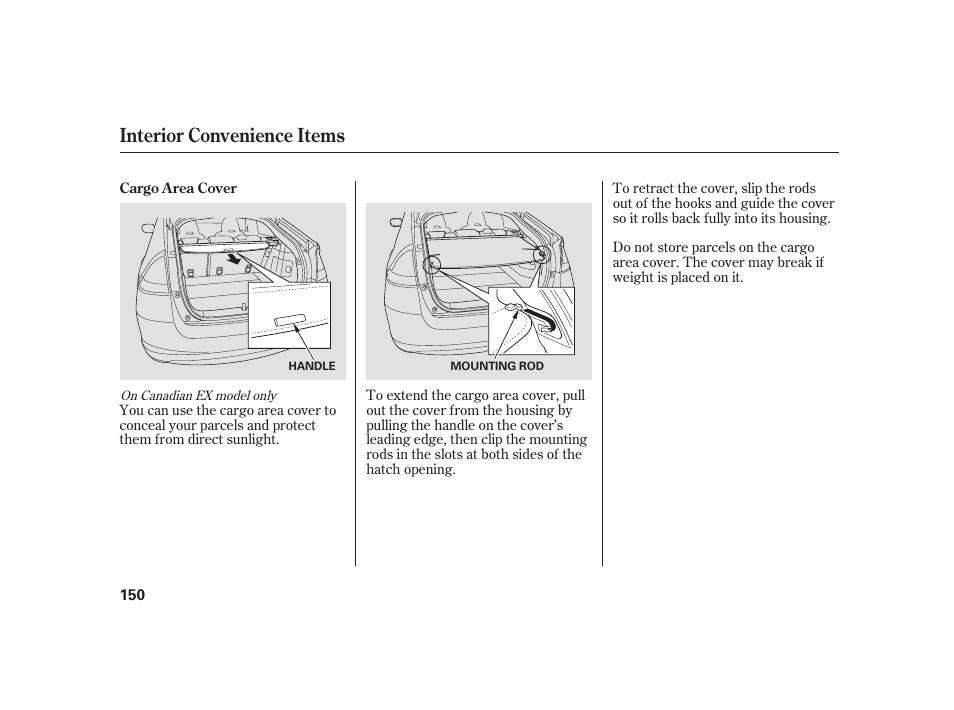 Interior convenience items | HONDA 2010 Insight User Manual | Page 156 / 454