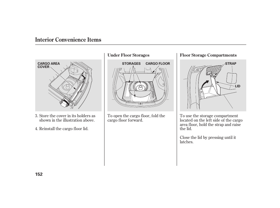 Interior convenience items | HONDA 2010 Insight User Manual | Page 158 / 454