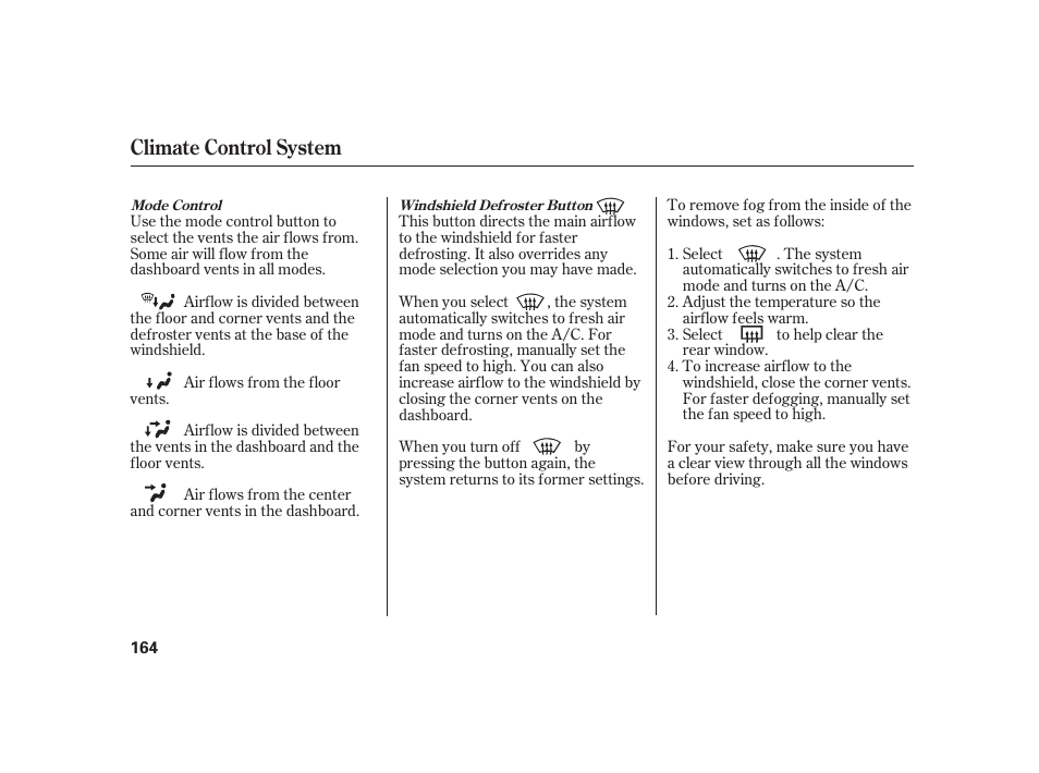 Climate control system | HONDA 2010 Insight User Manual | Page 170 / 454