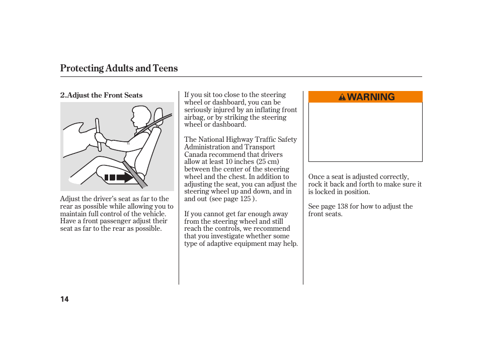 Protecting adults and teens | HONDA 2010 Insight User Manual | Page 20 / 454