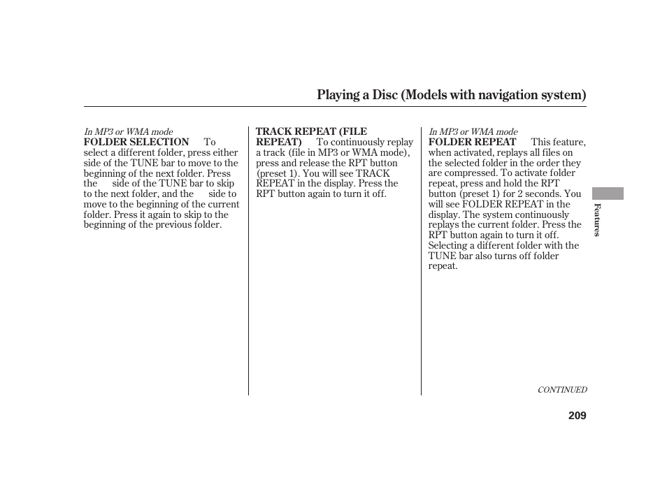 Playing a disc (models with navigation system) | HONDA 2010 Insight User Manual | Page 215 / 454