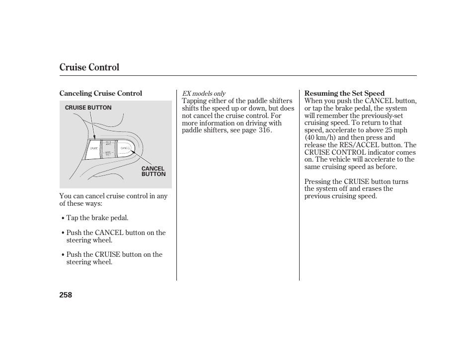 Cruise control | HONDA 2010 Insight User Manual | Page 264 / 454