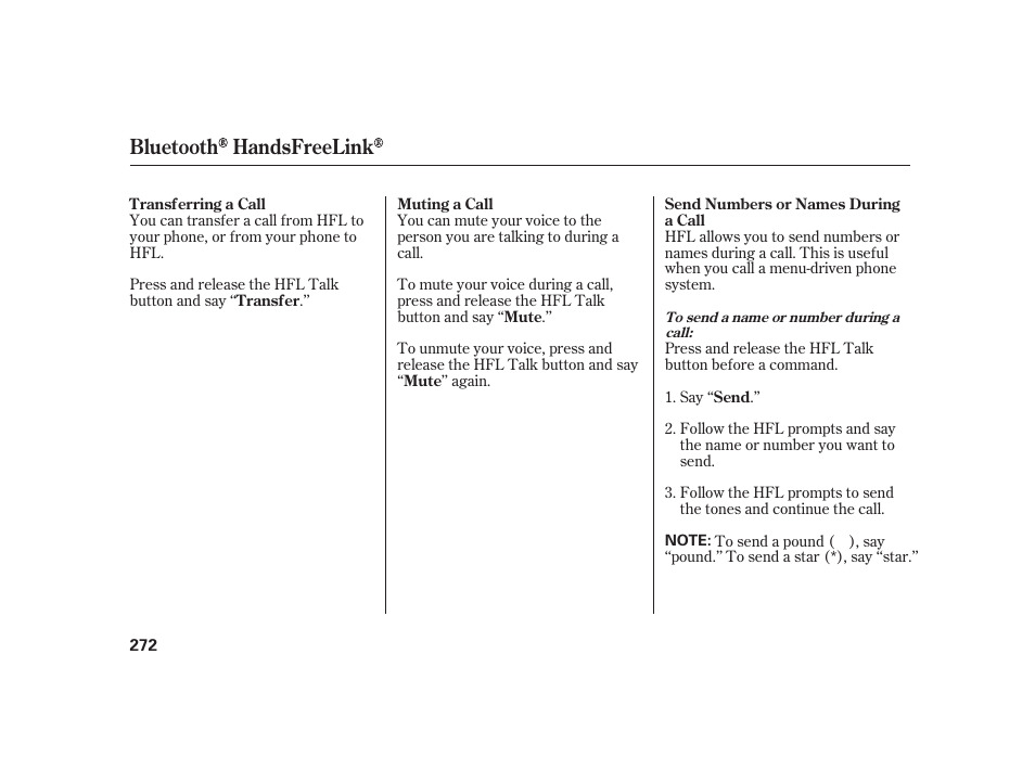 Bluetooth handsfreelink | HONDA 2010 Insight User Manual | Page 278 / 454
