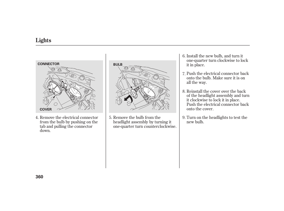 Lights | HONDA 2010 Insight User Manual | Page 366 / 454