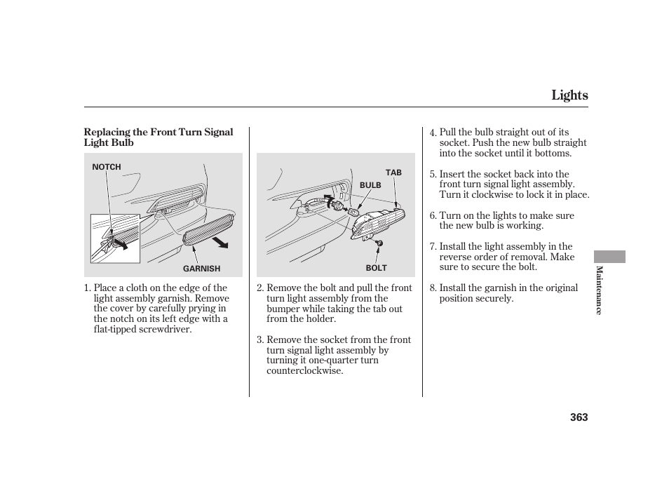 Lights | HONDA 2010 Insight User Manual | Page 369 / 454