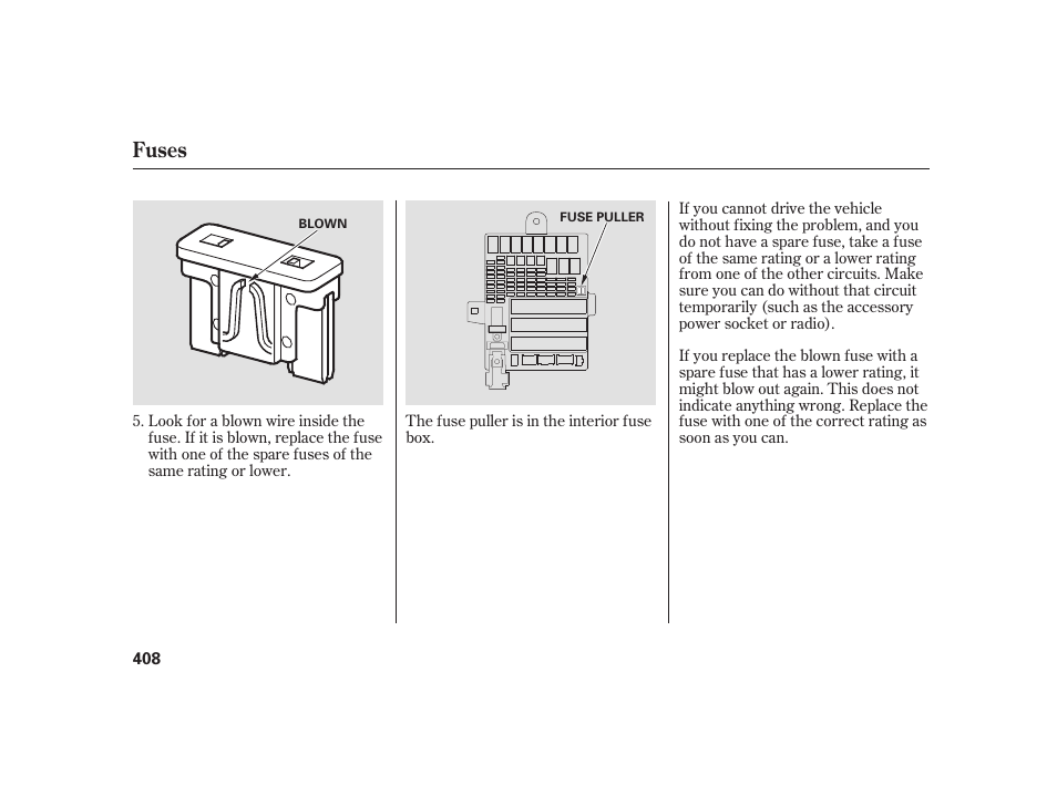 Fuses | HONDA 2010 Insight User Manual | Page 414 / 454