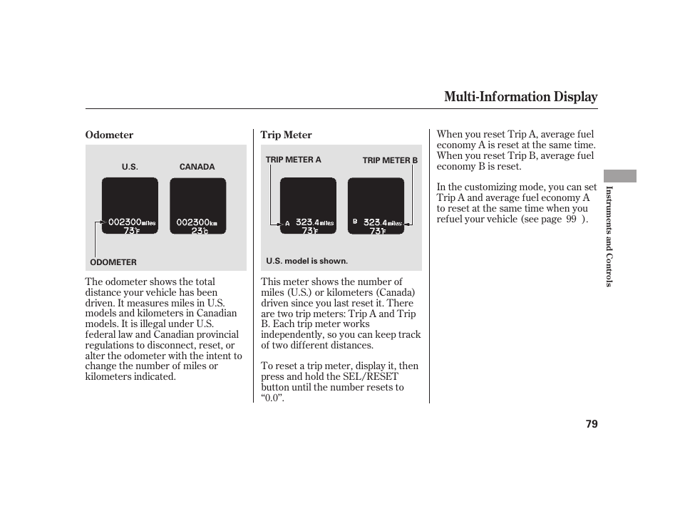 Multi-information display | HONDA 2010 Insight User Manual | Page 85 / 454