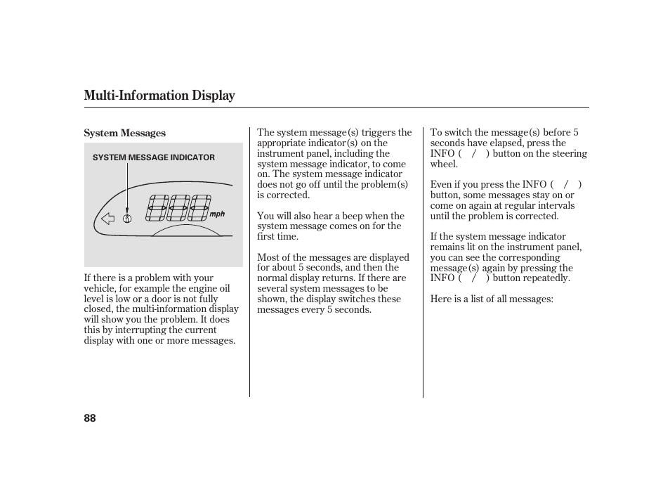 Multi-information display | HONDA 2010 Insight User Manual | Page 94 / 454