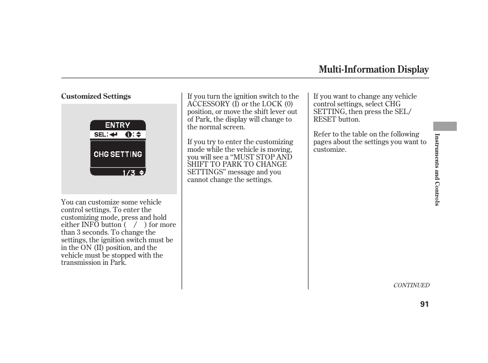 Multi-information display | HONDA 2010 Insight User Manual | Page 97 / 454