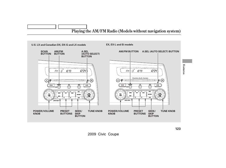 2009 civic coupe | HONDA 2009 Civic Coupe User Manual | Page 126 / 412