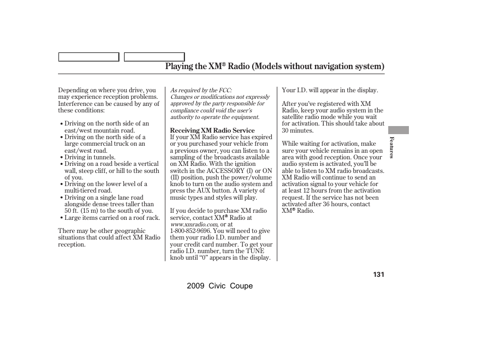 HONDA 2009 Civic Coupe User Manual | Page 134 / 412