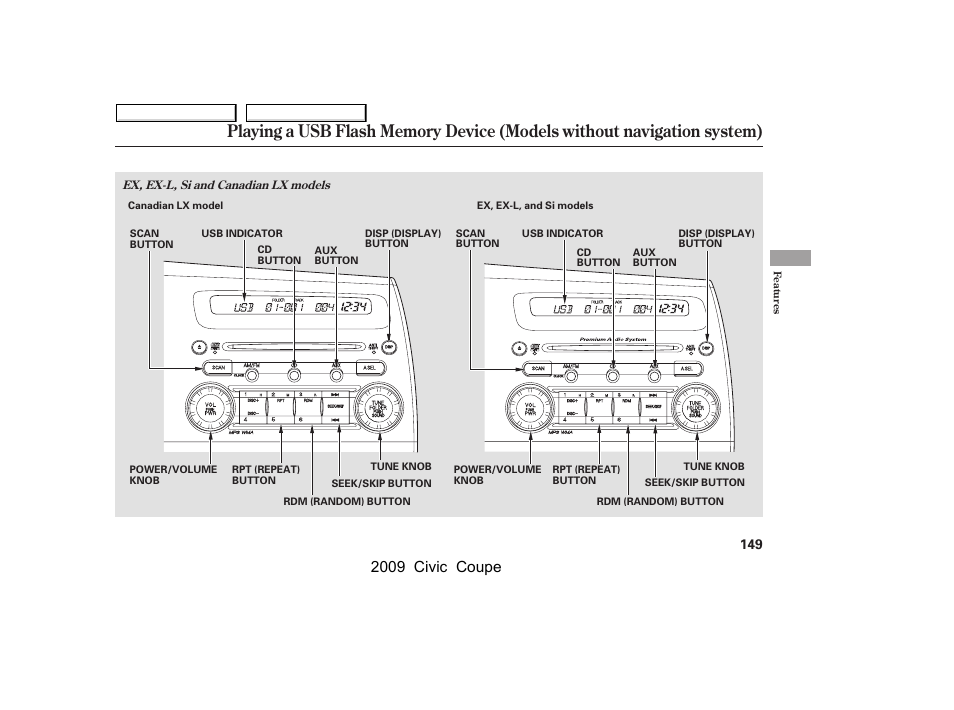 2009 civic coupe | HONDA 2009 Civic Coupe User Manual | Page 152 / 412