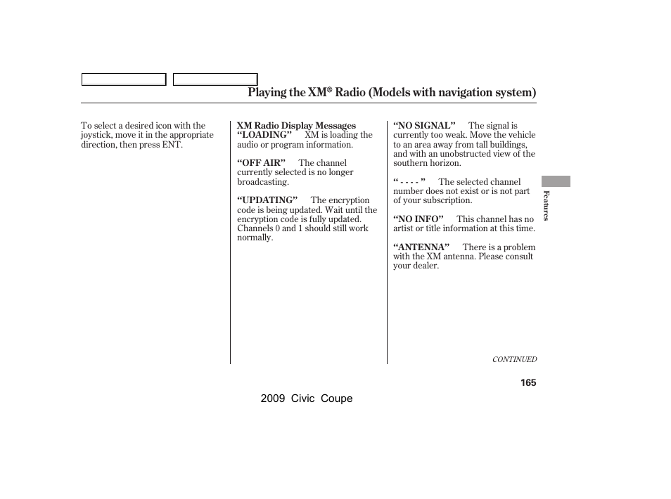 HONDA 2009 Civic Coupe User Manual | Page 168 / 412