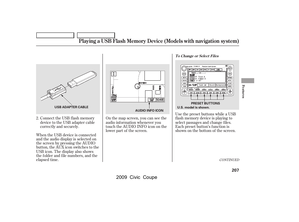 2009 civic coupe | HONDA 2009 Civic Coupe User Manual | Page 210 / 412