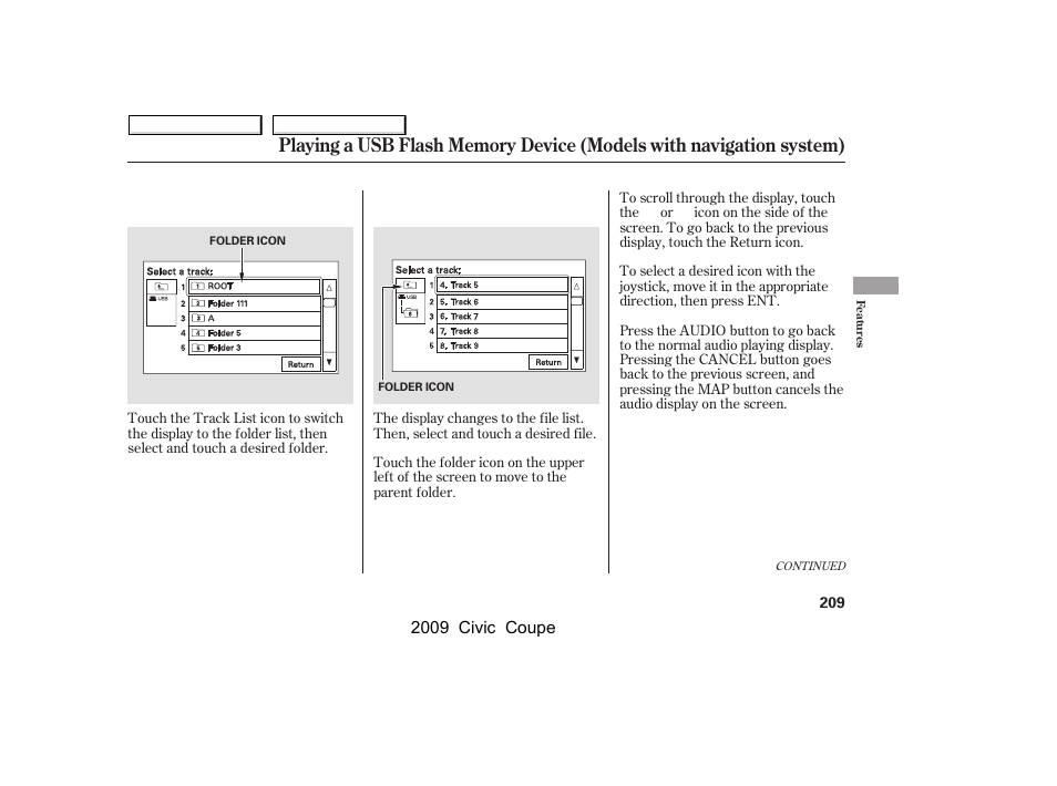 HONDA 2009 Civic Coupe User Manual | Page 212 / 412