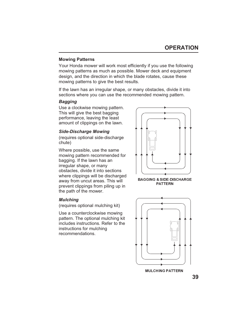 Operation 39 | HONDA HR215SXA User Manual | Page 41 / 95